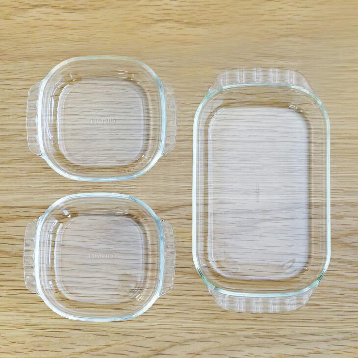 HARIO ハリオ 耐熱ガラス製トースター皿 3個セット 大×1 小×2 |  | 10