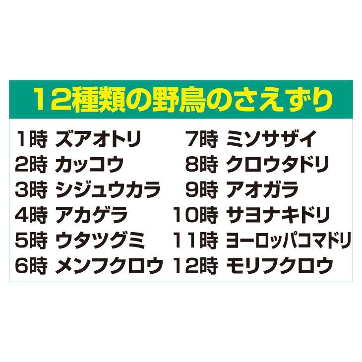 野鳥の電波時計 壁掛け時計 電波時計 鳥のさえずり 野鳥 鳴き声 さえずり サラウンド機能 安眠機能付き |  | 02