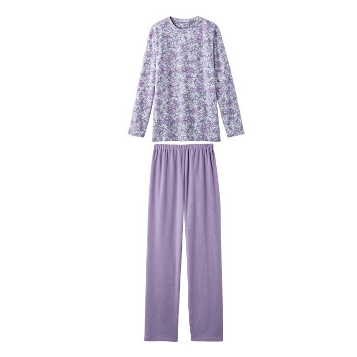 フリース パジャマ 2色組 ふわふわ おうちパジャマ ルームウェア 上下セット 上着 パンツ ピンク ラベンダー |  | 01