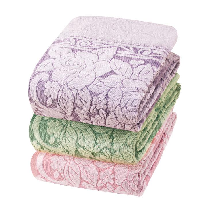 今治タオルケットふんわりタイプグリーン＋ピンク 今治タオルケット シングル 3色組 パープル グリーン ピンク 今治産