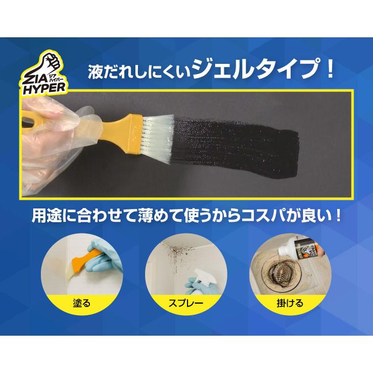 カビ取りジェル ジアハイパー 500ml 2本セット カビ取りクリーナー 浴室 トイレ 洗濯槽 パイプ 強力 黒カビ 除去 カビ取り剤 ジェル 粘性 密着 洗浄 特濃 日本製 |  | 05
