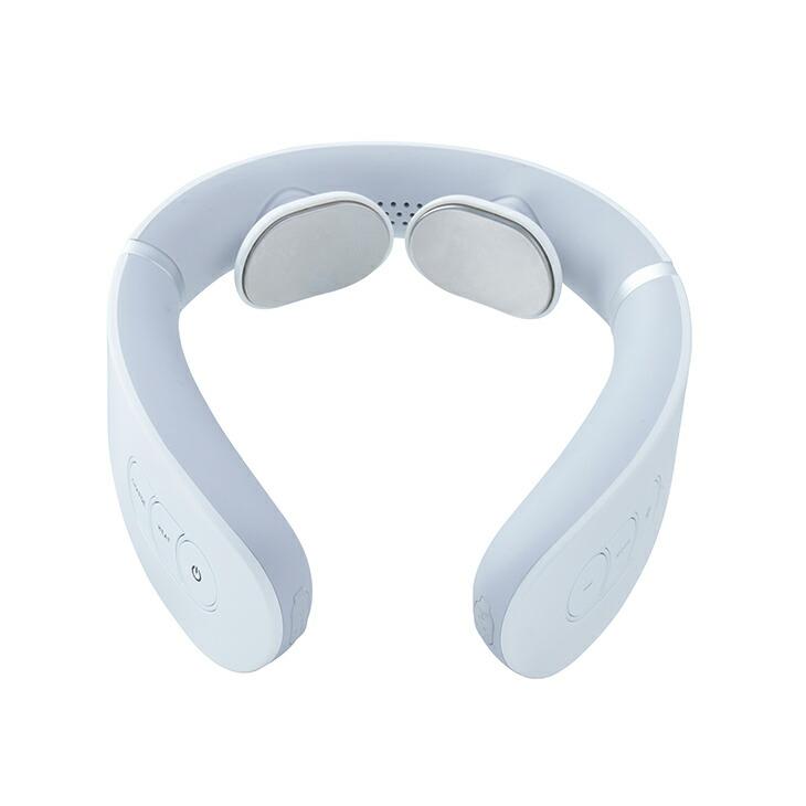 エイミー ネックマッサージャー 低周波 温熱 首 肩 マッサージ機 ハンズフリー 管理医療機器 20段階調節 USB充電式 パッド付 リモコン付 1年保証 ホワイト | AiMY | 09