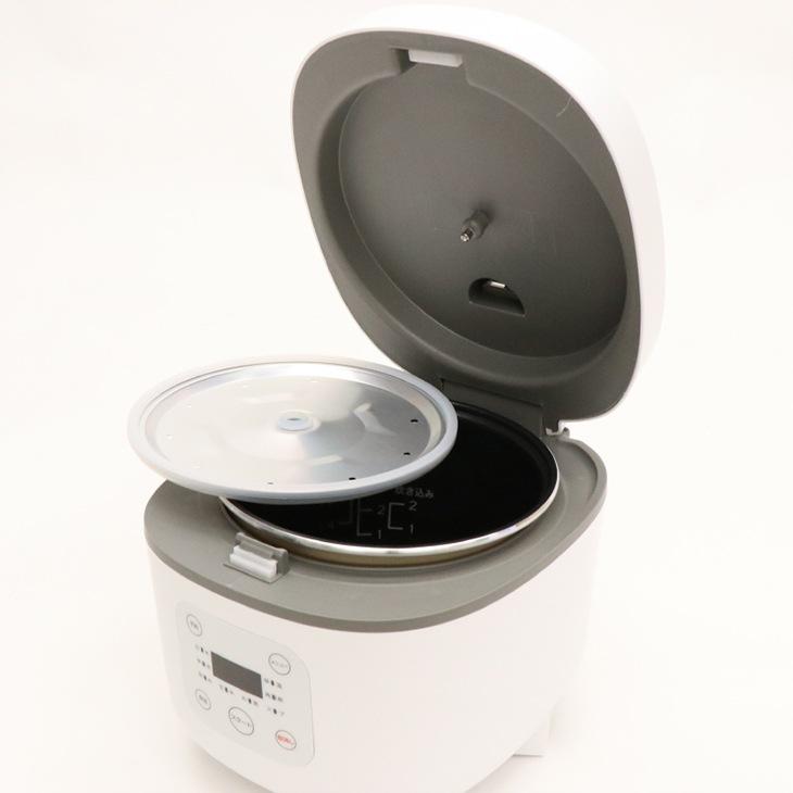 炊飯器 コンパクトライスクッカー HK-CRC03WH 簡単 マイコン式 コンパクト 保温 炊飯予約 3合炊き | HIRO | 03