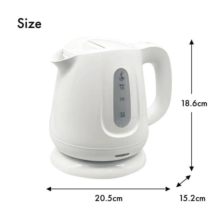コードレス 電気ケトル 1L 白 ホワイト : マックスレックス - 通販
