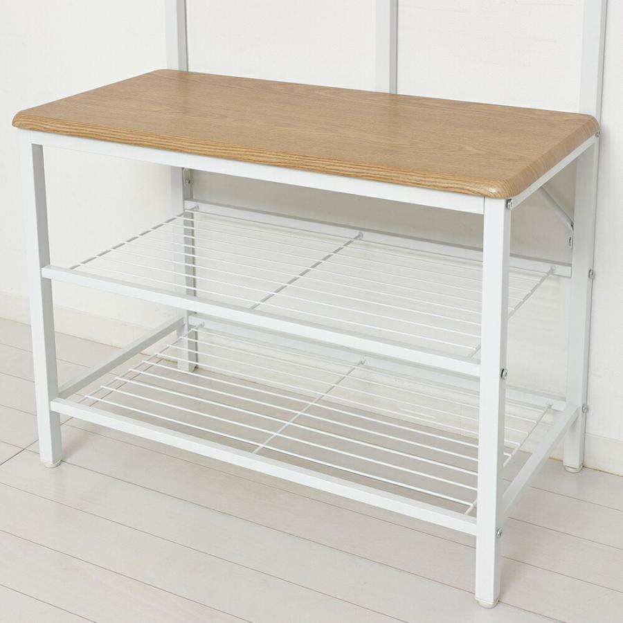 多機能 ハンガーラック ミラー付 ハンガー 小物ラック 多機能ハンガー