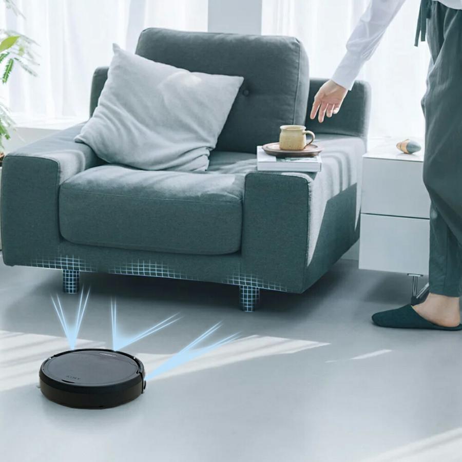 エイミー 全自動ロボットクリーナー 吸引 床拭き 自動充電 落下防止 段差 赤外線センサー ジャイロセンサー 壁沿い マッピング らせん走行 おしゃれ 家電 | AiMY | 05