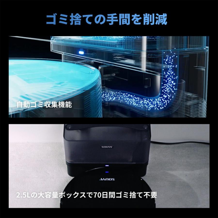 自動収集機能付き ロボット掃除機 ブラック Black Hole SOUYI | SOUYI | 03