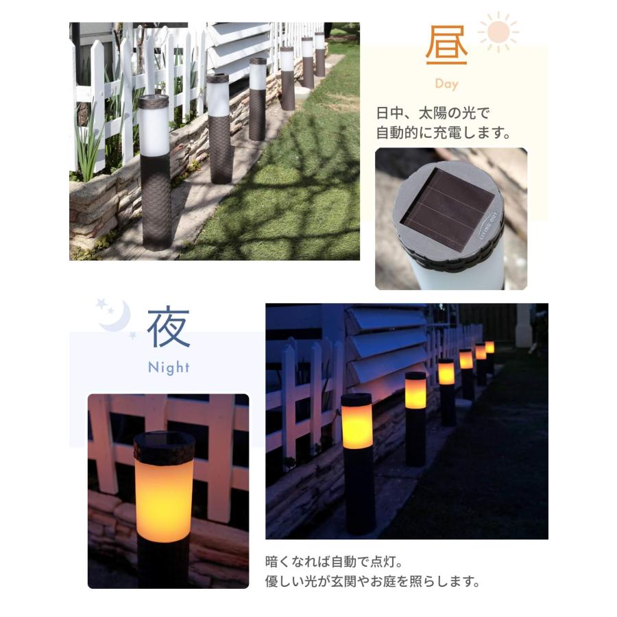 ラタン調 ポールライト3本組 LED ソーラー充電 太陽光充電 置くだけ 刺すだけ ガーデンライト 屋外 自動点灯 |  | 08