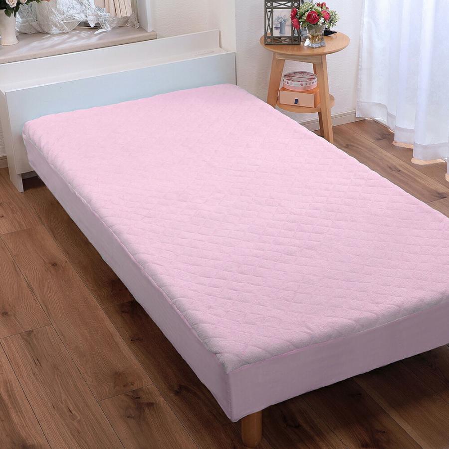 タオル素材 ボックスシーツ シングル パッド一体型 ボックスシーツ 敷きパッド 一体型 タオル素材 全周ゴム 洗える 簡単着脱 ベッド 寝具 中わた入り ズレない |  | 01