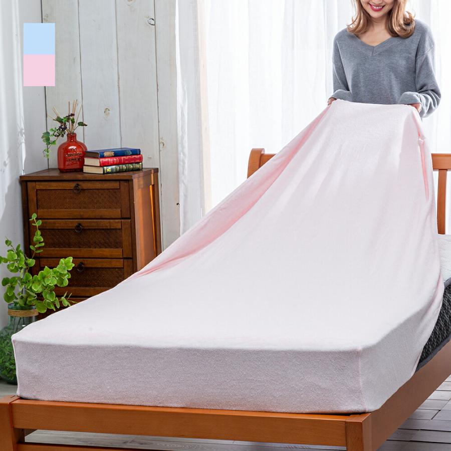 ボックスシーツ シングル 綿100% やわらかタオル地 のびのびシーツ 敷きパッド 一体型 タオル素材 全周ゴム 洗える 簡単着脱 ベッド 寝具 中わた入り ズレない | 