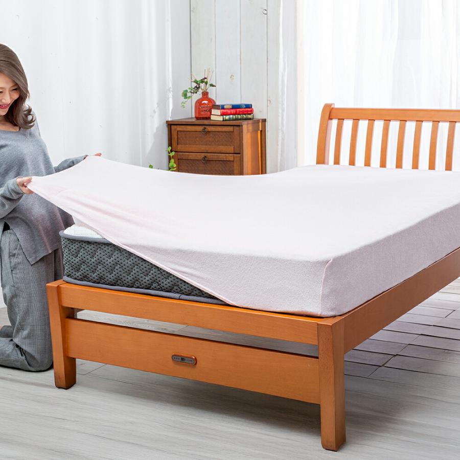 ボックスシーツ シングル 綿100% やわらかタオル地 のびのびシーツ 敷きパッド 一体型 タオル素材 全周ゴム 洗える 簡単着脱 ベッド 寝具 中わた入り ズレない |  | 02