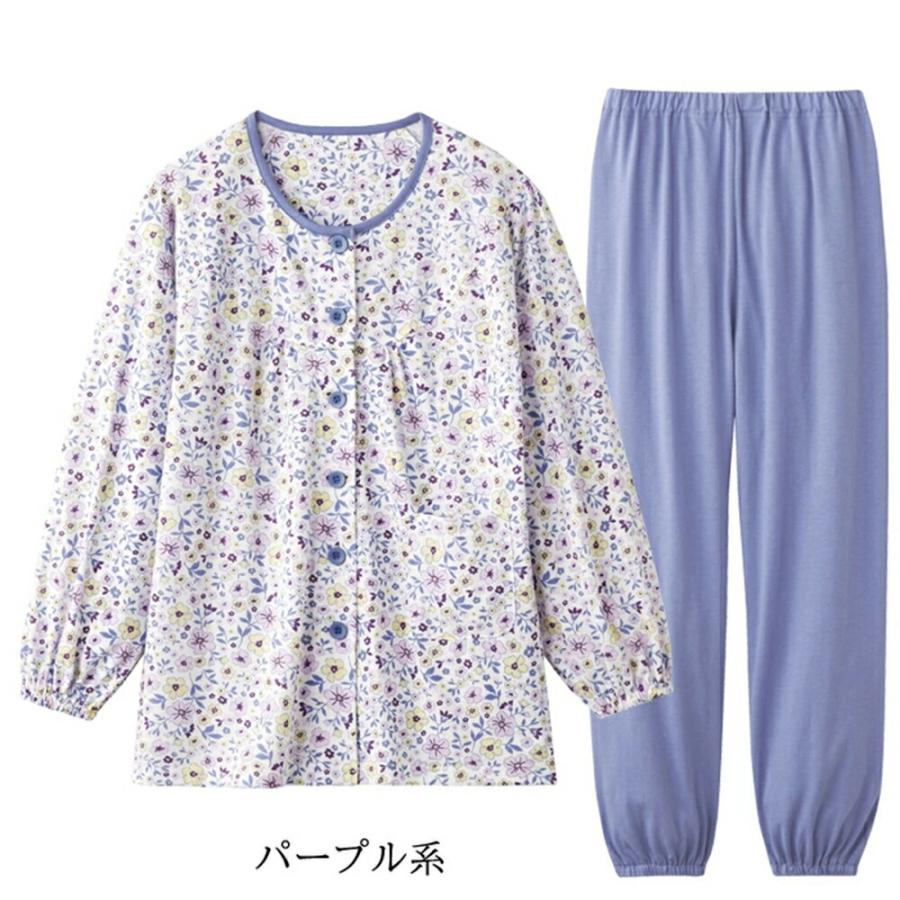 小柄な私にうれしいパジャマ パジャマ 小柄 低身長 プチサイズ 花柄 レディース ルームウェア 部屋着 前開き 半袖 長袖 綿 コットン ポリエステル かわいい |  | 03