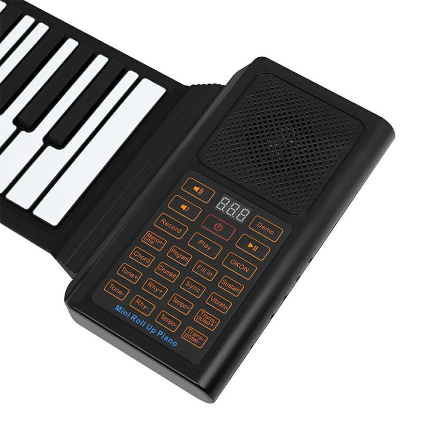 88鍵盤ロールアップピアノ 88鍵 キーボード 持ち運び 折りたたみ ピアノ 電子ピアノ コンパクト 初心者 練習 子供 おもちゃ 楽器 プレゼント USB充電式 録音 |  | 04