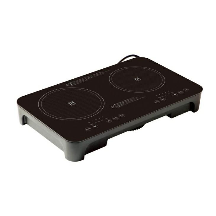 ミニ2口IHクッキングヒーター アップスタンド付き IHクッキングヒーター 2口 卓上 ミニ コンパクト 1400W 揚げ物料理 ガラストップ 安全機能 マグネット式コード |  | 05