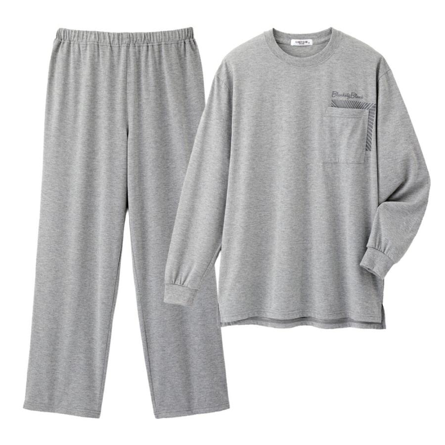 紳士綿混やわらか長袖ホームウエア 2色組 杢グレー・杢ネイビー メンズ パジャマ ルームウェア ホームウェア 長袖 綿混 部屋着 紳士 男性 上下セット |  | 06