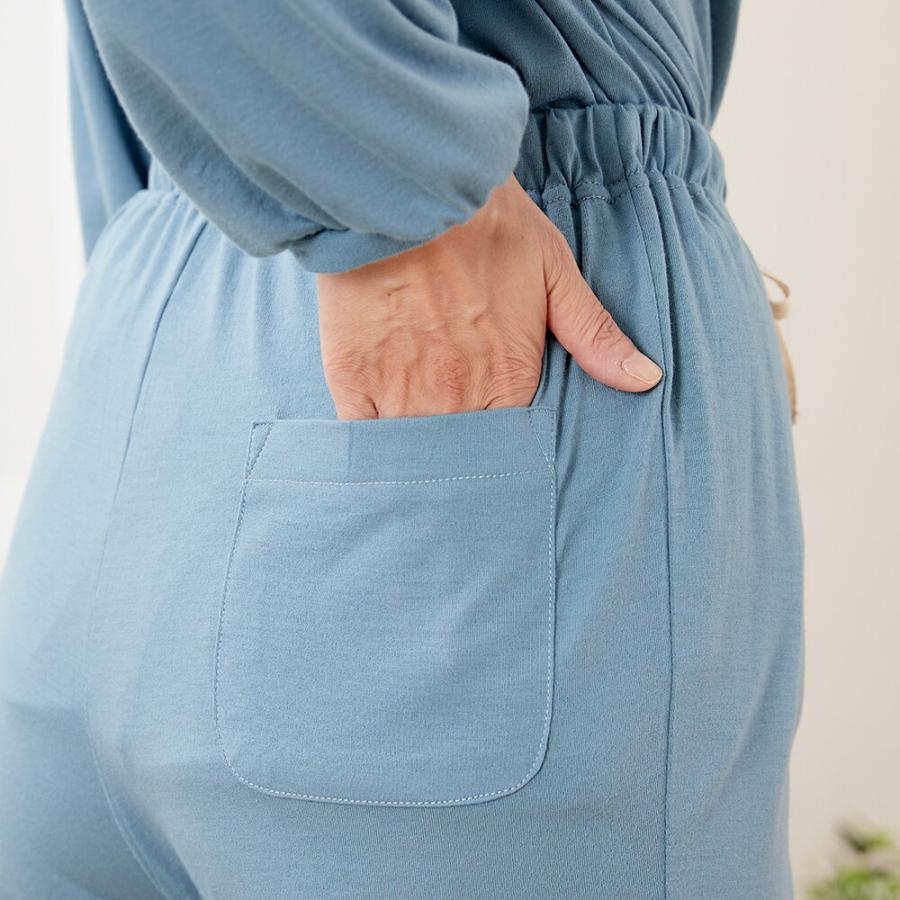 婦人綿混やわらか長袖ホームウエア2色組 ピンク・ブルーグリーン レディース パジャマ ルームウェア ホームウェア 長袖 2色組 綿混 部屋着 女性 上下セット |  | 11