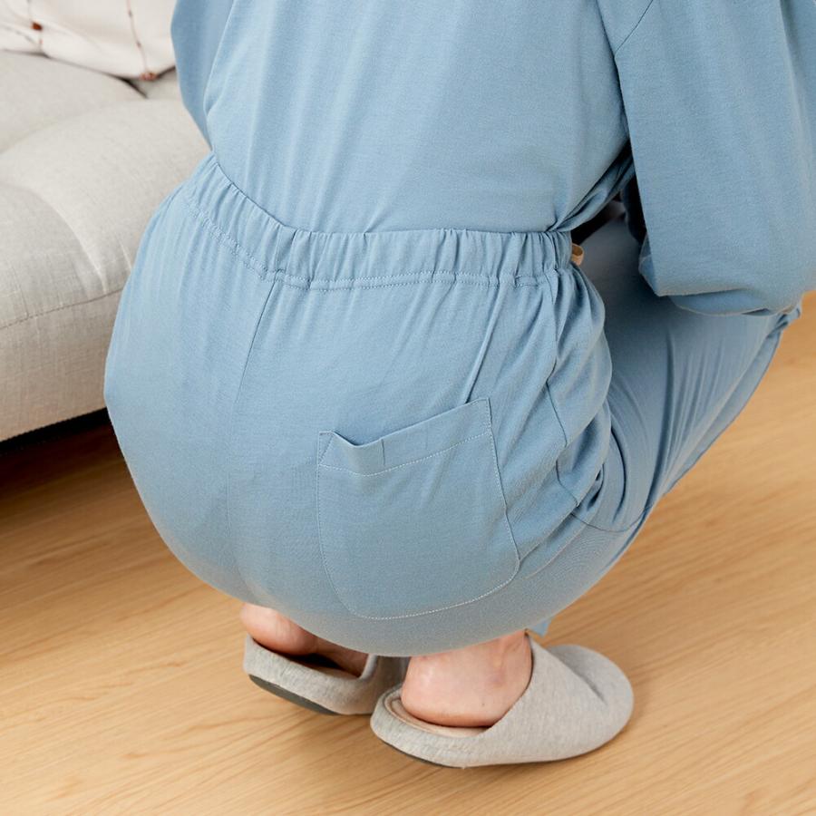 婦人綿混やわらか長袖ホームウエア2色組 ピンク・ブルーグリーン レディース パジャマ ルームウェア ホームウェア 長袖 2色組 綿混 部屋着 女性 上下セット |  | 13