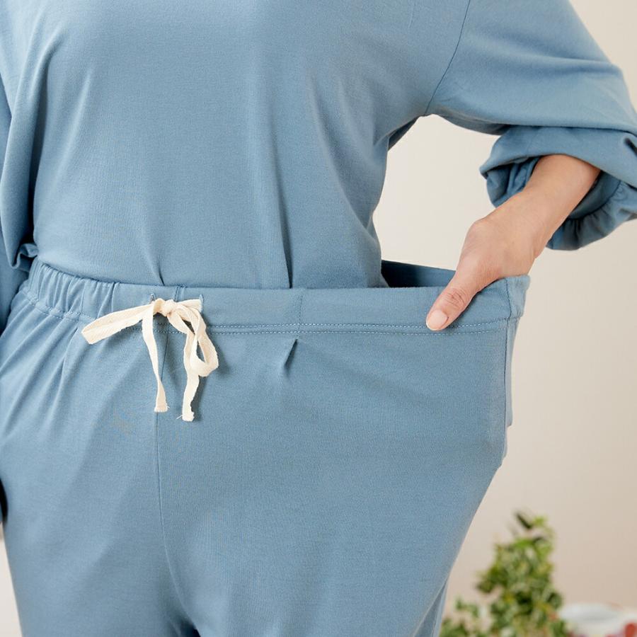 婦人綿混やわらか長袖ホームウエア2色組 ピンク・ブルーグリーン レディース パジャマ ルームウェア ホームウェア 長袖 2色組 綿混 部屋着 女性 上下セット |  | 09