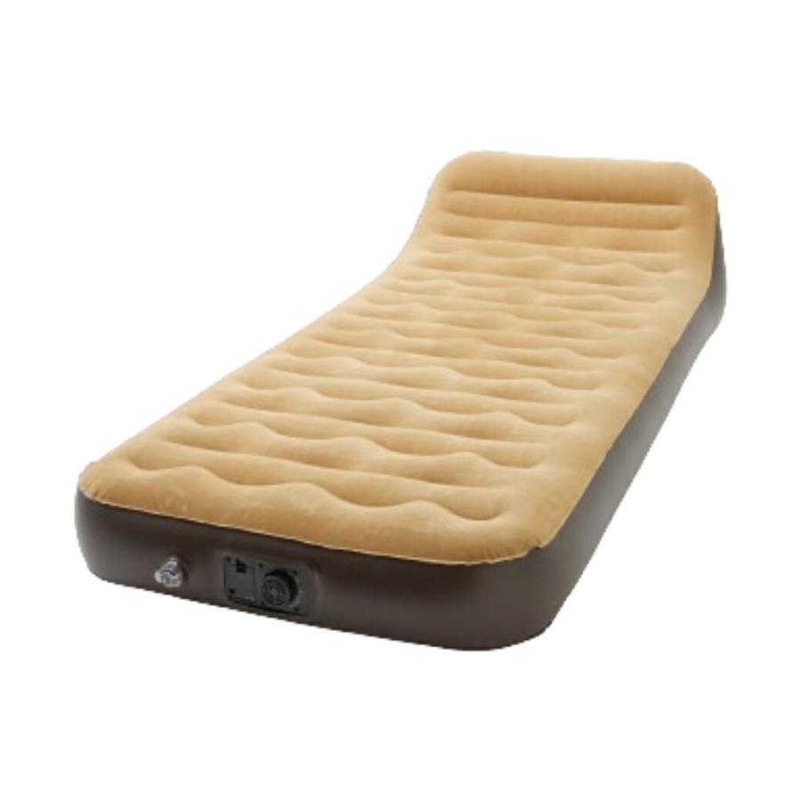 エアーベッド シングル ロータイプ 電動 背もたれ付き エアベッド 簡易ベッド 来客用 アウトドア キャンプ 車中泊 ソファ代わり コンパクト 収納 | 