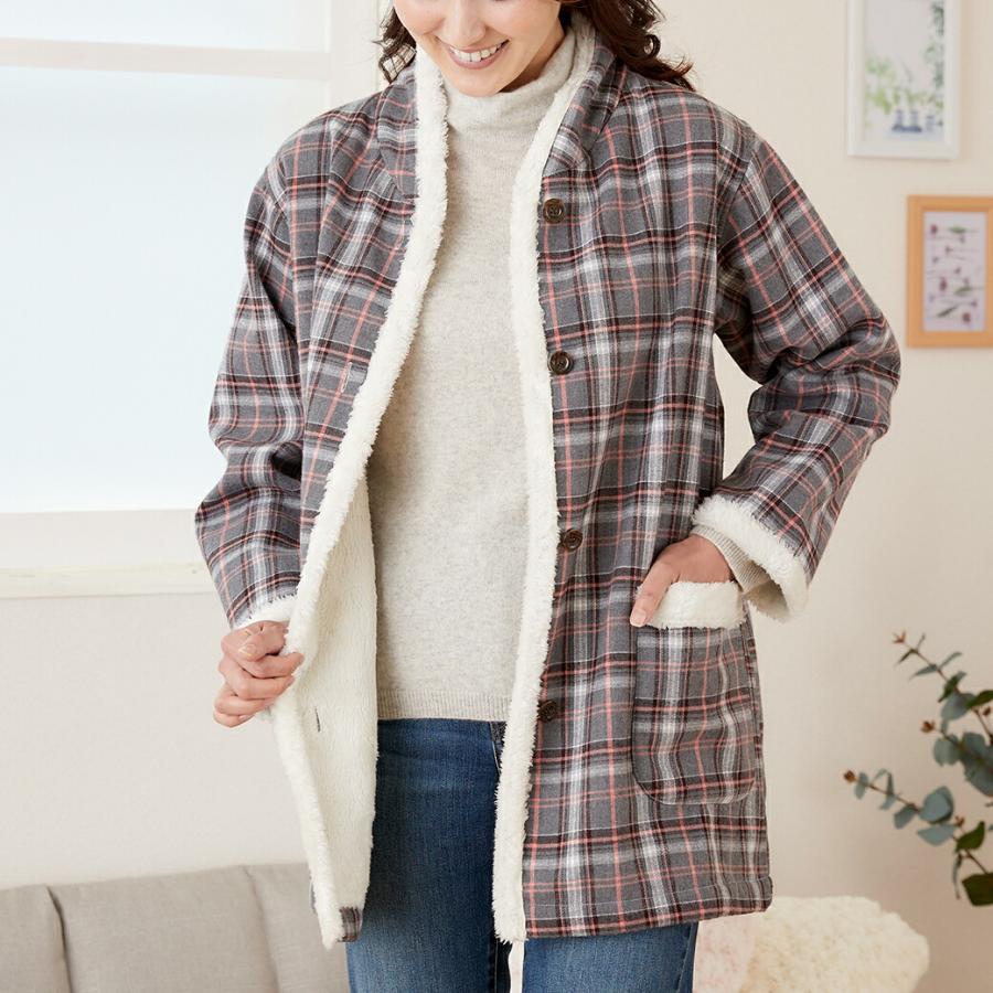 裏ボア使いホームジャケット あったか 冷え対策 部屋着 メンズ レディース 防寒 モコモコ ボア |  | 04