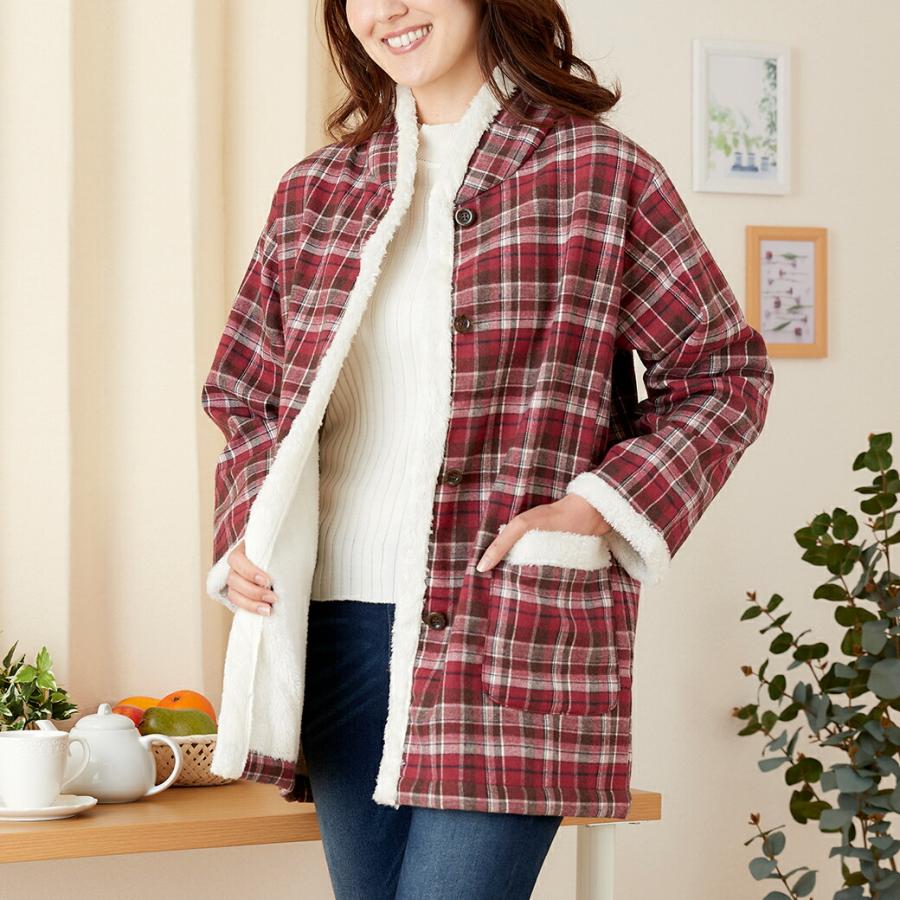 裏ボア使いホームジャケット あったか 冷え対策 部屋着 メンズ レディース 防寒 モコモコ ボア |  | 05