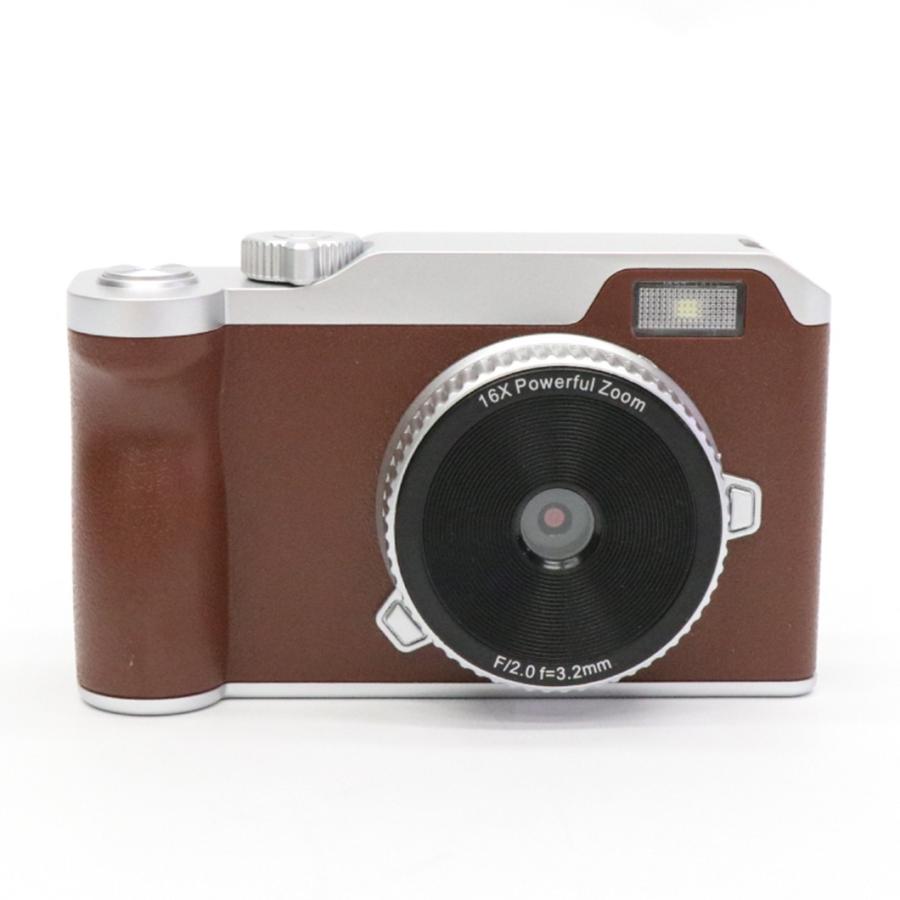 レトロ調 デジタルカメラ デジカメ コンデジ 自撮り インカメラ 動画