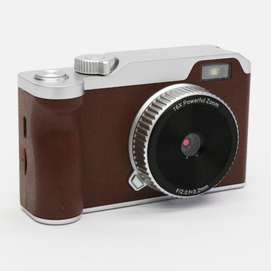 レトロ調 デジタルカメラ デジカメ コンデジ 自撮り インカメラ 動画