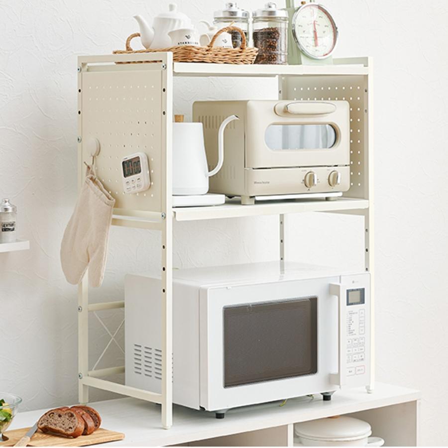 伸縮 レンジ上 キッチンラック 2段 卓上 KR-3752 |  | 01