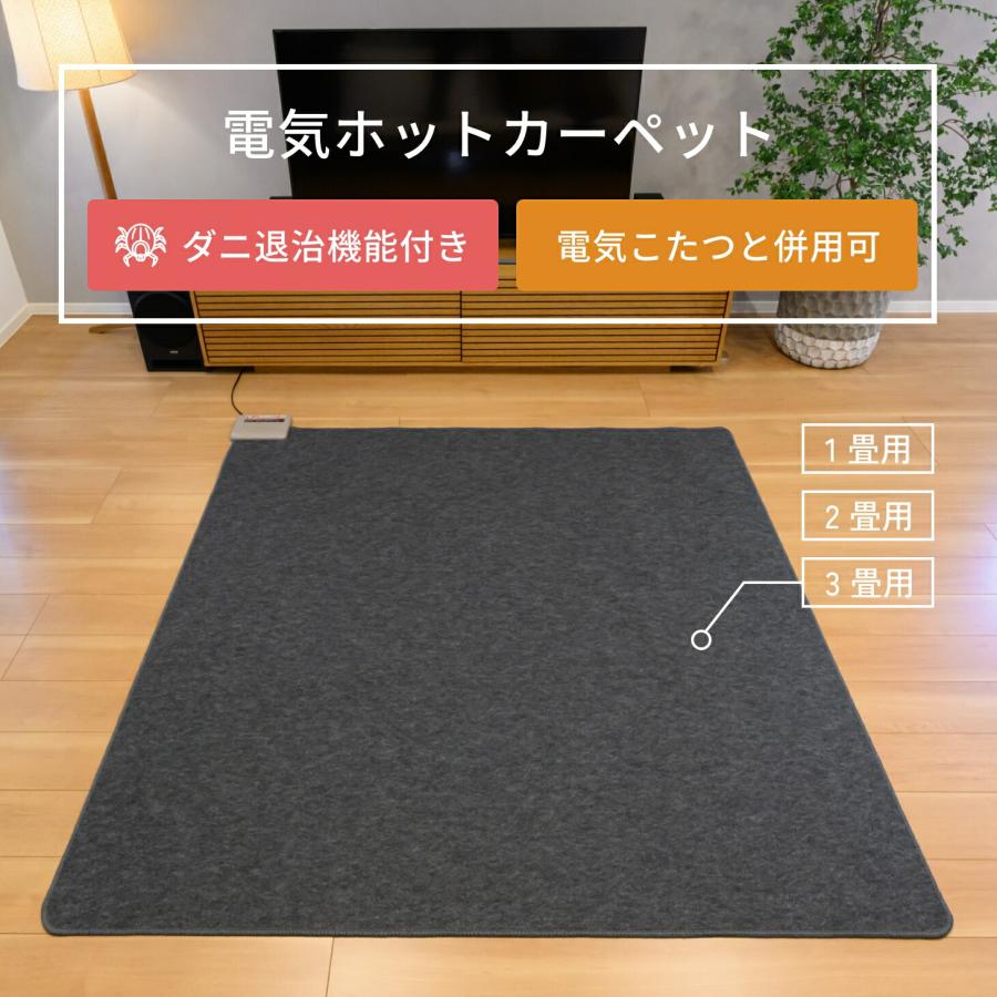 電気ホットカーペット 2畳用 ホットカーペット 2畳 電気カーペット ダニ退治 暖面切替 3面 省エネ タイマー こたつ 併用 日本製 175×175cm |  | 04
