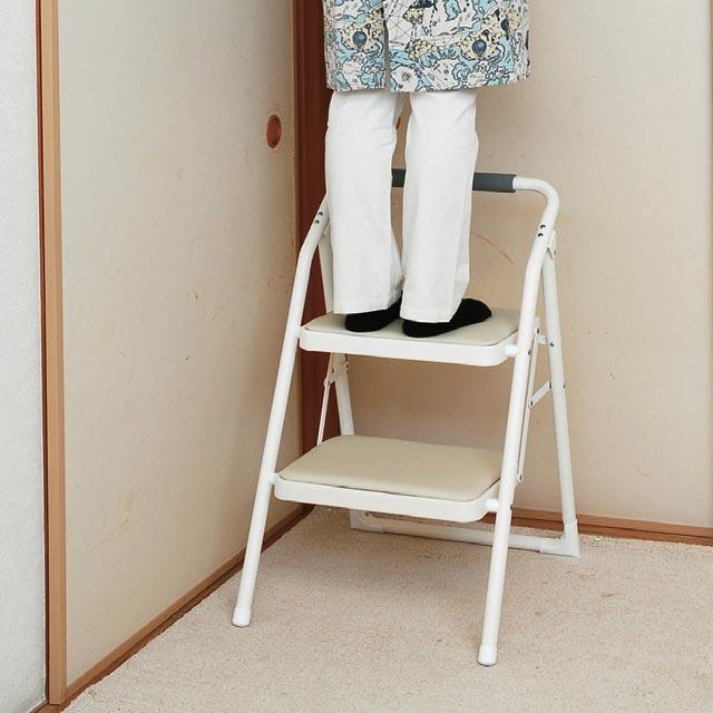 ステップチェア 2段 踏み台 階段 ステップ キッチン 椅子 チェア