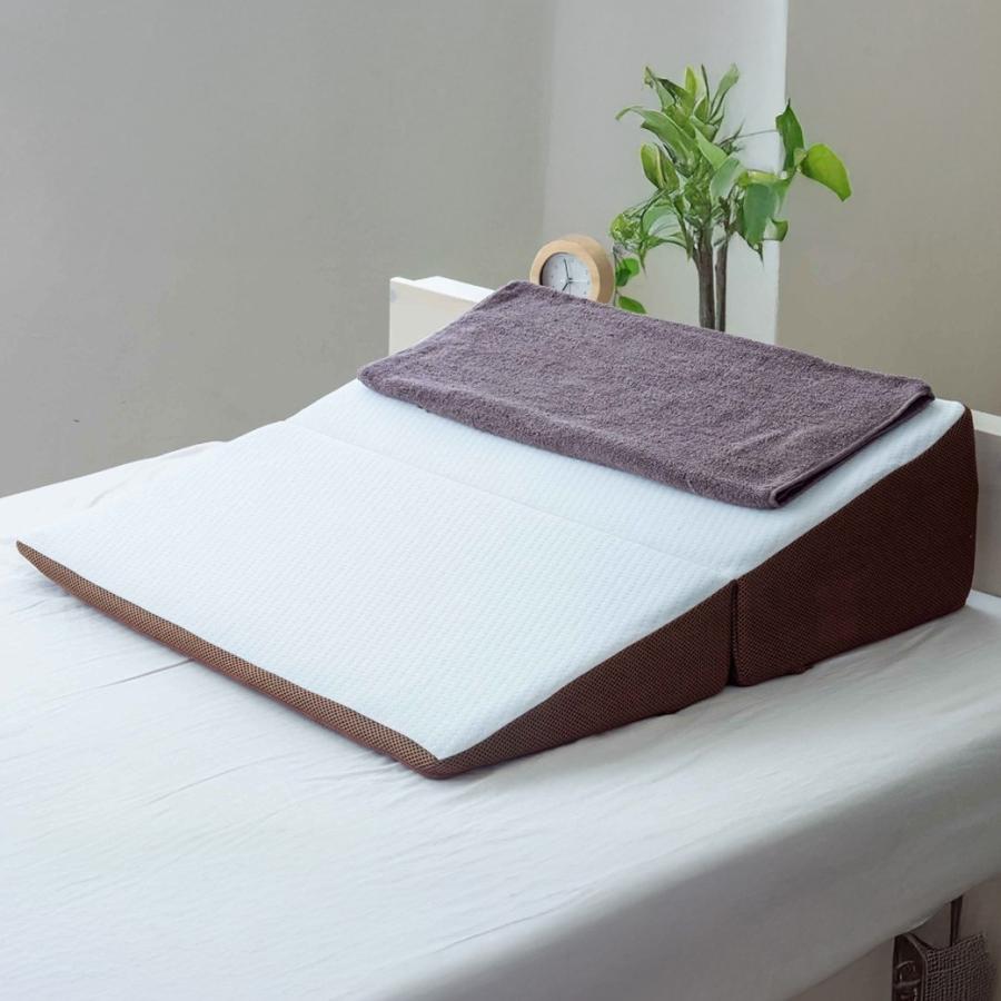 背中から支える斜めまくら 傾斜枕 なだらか ワイド 足枕 ウレタン 2層 折り畳み 低反発 高反発 大人 子供 快眠グッズ |  | 02