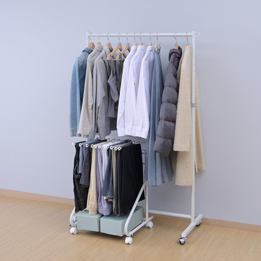 スラックスハンガー コンパクト 2つ折り 滑り止め スラックスハンガーラック 10本対応 | 