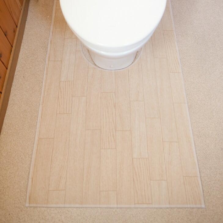 拭けるトイレマット 木目調 レギュラー 60×90cm 撥水 滑り止め 日本製 お手入れ簡単 洗濯不要 抗菌 防汚 ビニール ダークオーク ホワイトオーク |  | 05