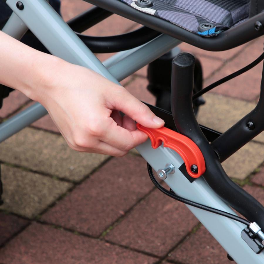 折りたたみ式 お出かけカート 座面付き 耐荷重100kg ブレーキ搭載 シルバーカー 完成品 スチール製 旅行 散歩 介護 介助 軽量 移動補助_14