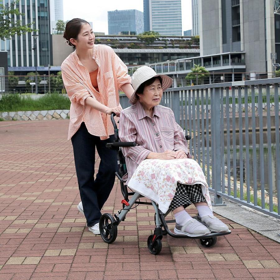 折りたたみ式 お出かけカート 座面付き 耐荷重100kg ブレーキ搭載 シルバーカー 完成品 スチール製 旅行 散歩 介護 介助 軽量 移動補助_8