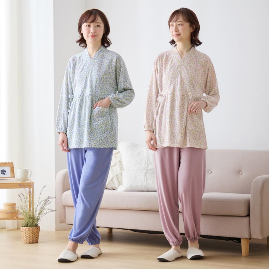 やわらかニットの作務衣風パジャマ | 