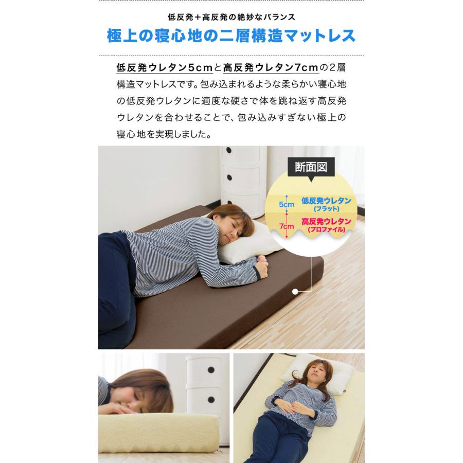 低反発マットレス 12cm コンビ シングル 寝心地 抜群 低反発マット