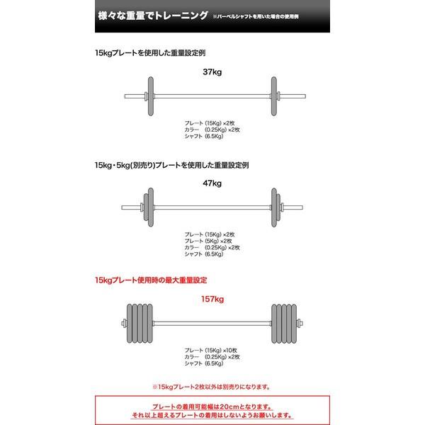 バーベル 用 プレート 15kg 2個セット ブラックアイアン 追加プレート ダンベルプレート バーベルシャフト 用 ダンベル アイアンダンベル 1年保証 送料無料 |  | 03