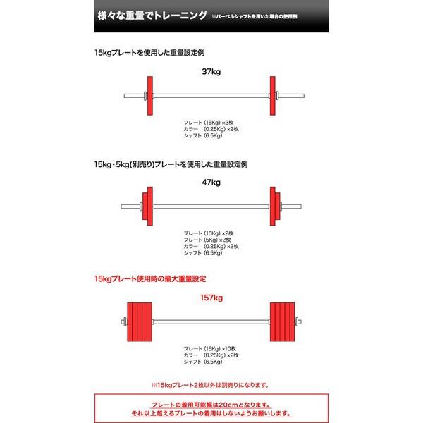 バーベル 用 プレート 15kg 2個セット ブラックアイアン + ラバーリング 付き 追加プレート ルプレート バーベルシャフト 用 1年保証 送料無料 |  | 02