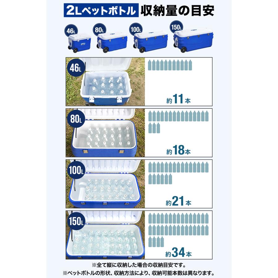 クーラーボックス 46L 小型 キャスター付き 保冷力 釣り 部活 ハード キャリー アウトドア キャンプ フィッシング 車中泊 イベント 出店 1年保証 送料無料 |  | 02