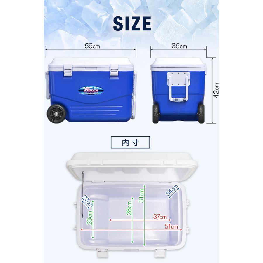 クーラーボックス 46L 小型 キャスター付き 保冷力 釣り 部活 ハード キャリー アウトドア キャンプ フィッシング 車中泊 イベント 出店 1年保証 送料無料 |  | 07