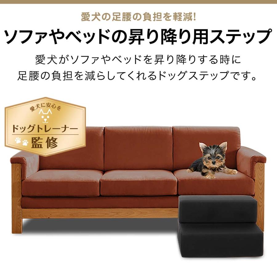 犬 階段 ステップ 2段 ドッグステップ 硬め Mサイズ 幅40cm 抗菌 防臭 PVCレザー ペット スロープ 踏み台 滑り止め 犬用階段 1年保証 送料無料 |  | 01