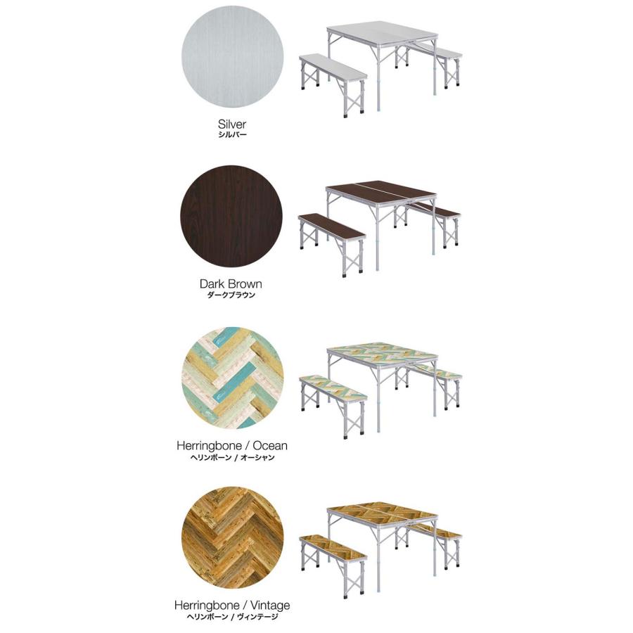 1年保証 アウトドアテーブル 折りたたみ ベンチ 2脚 セット 幅 110cm アルミ 軽量 レジャーテーブル アウトドア テーブル セット イス チェア 送料無料 |  | 11