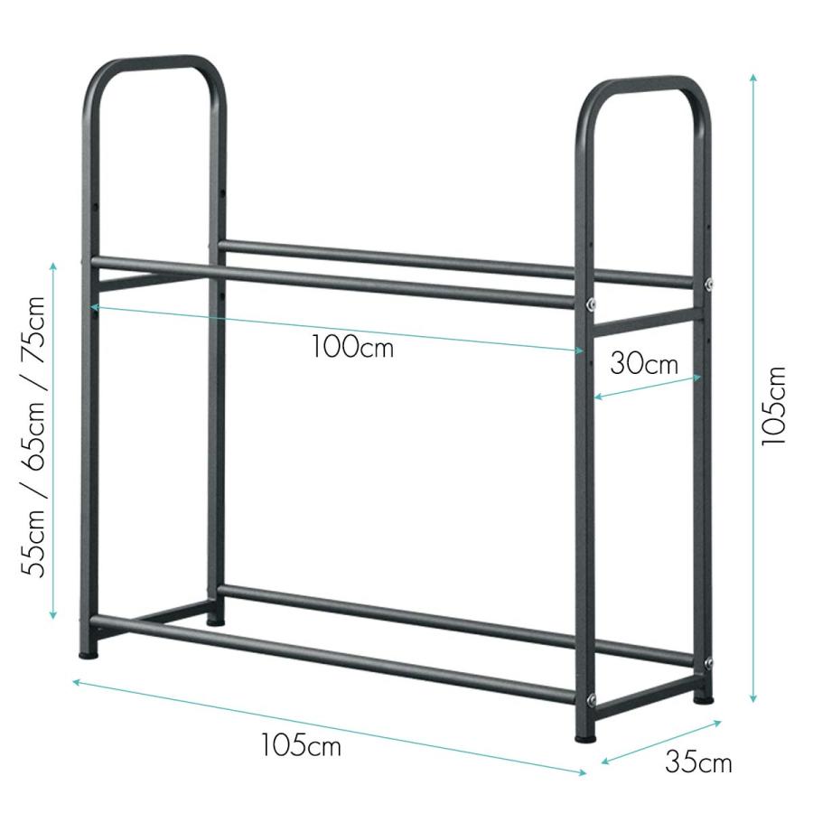 ヤフー1位 タイヤラック 安心の1年保証 カバー付 耐荷重200kg タイヤスタンド 収納 タイヤ交換 8本 2段 縦置き 横置き キャスター スタッドレス スペア 送料無料 |  | 10