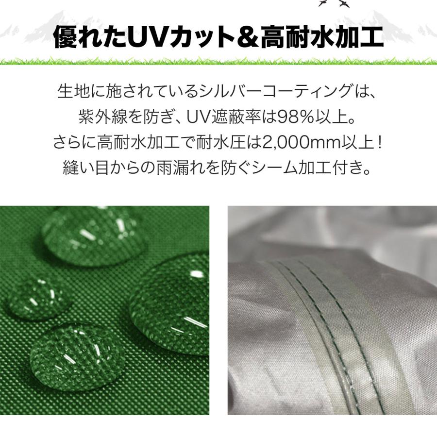 タープテント 2.5m ワンタッチ FIELDOOR おしゃれ 日よけ 簡単 タープ テント アウトドア バーベキュー キャンプ 屋台 イベント UVカット 耐水 1年保証 送料無料 | FIELDOOR | 05