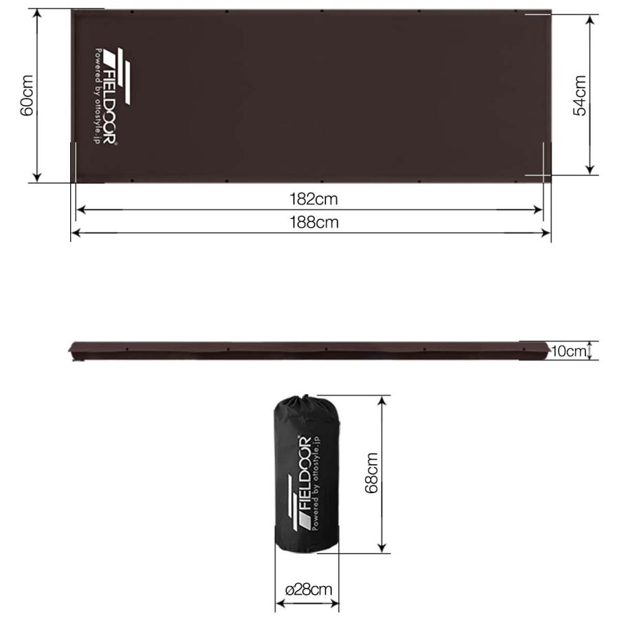 【美品】FIELDOOR 車中泊ペアマット 10cm厚 Sサイズ＋ペア枕付き FIELDOOR 1年保証 車中泊マット キャンプマット 厚さ 10cm S