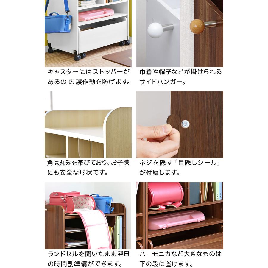 ランドセルラック　ワイド　２個セット　左は未使用　右は4ヶ月 RiZKiZ ランドセルラック キャスター付き 2人用 ワイド 幅68.5cm×高さ