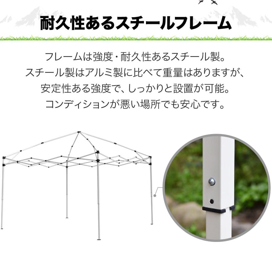 FIELDOOR（フィールドア） タープテント 2m 簡単 耐水 ワンタッチ 頑丈