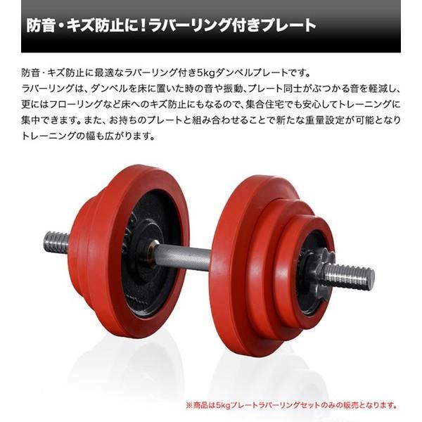 1年保証 ダンベル バーベル 用 プレート 5kg 2個セット ブラックアイアン + ラバーリング 付き 追加プレート ダンベルプレート バーベルシャフト 送料無料｜maxshare｜03