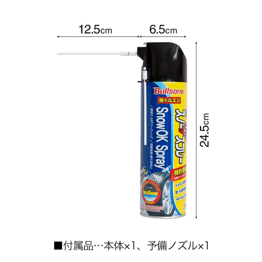 Bullsone スノーOKスプレー 500ml 緊急対応 滑り防止剤 スタッドレス 